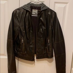 Levi’s hooded leather jacket